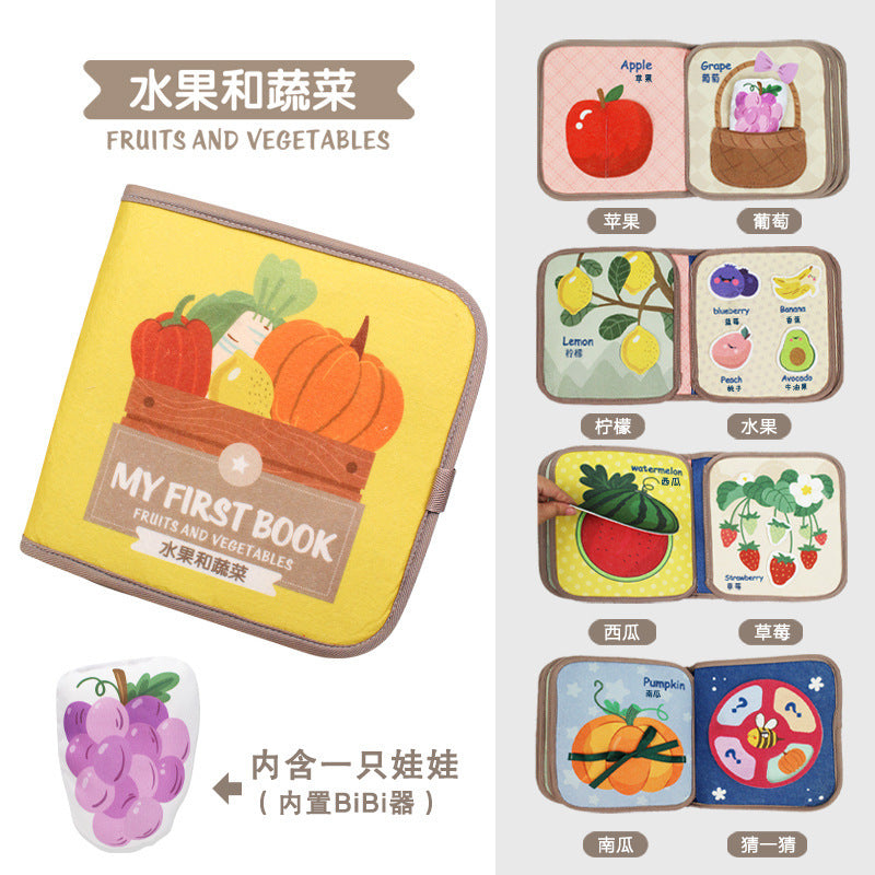 Baby Velcro Quiet Hand-tear Book Baby Early Education Three-dimensional Tear Book 0-1 Years Old Toy Baby Early Education Enlightenment