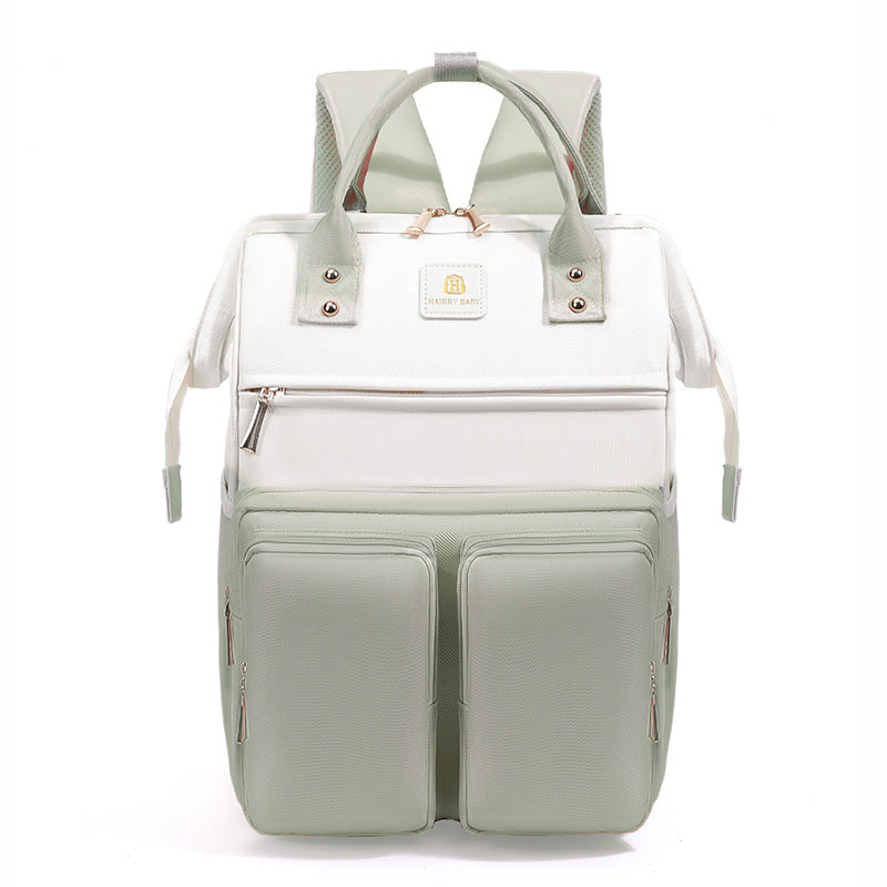 New large size mommy bag with upper and lower layers, multifunctional fashionable mother and baby bag, dry and wet separation, large opening mommy bag
