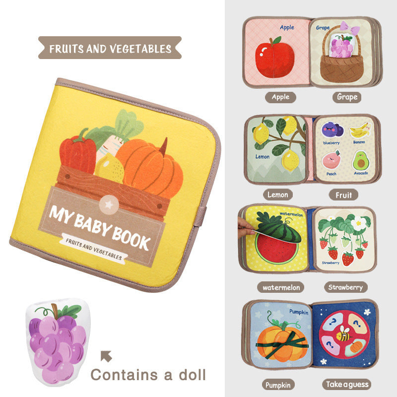 Baby Velcro Quiet Hand-tear Book Baby Early Education Three-dimensional Tear Book 0-1 Years Old Toy Baby Early Education Enlightenment