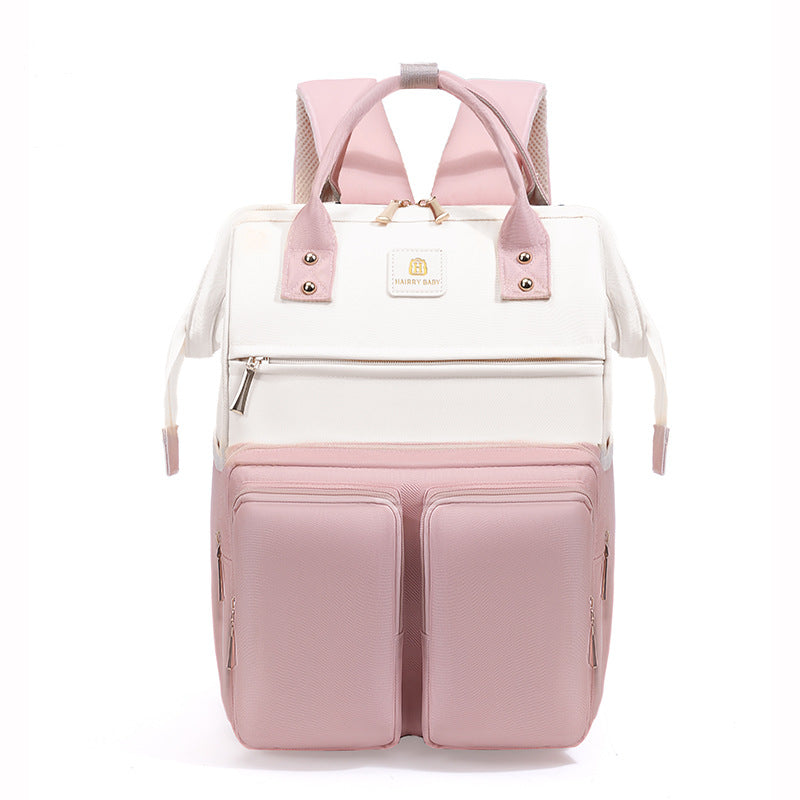New large size mommy bag with upper and lower layers, multifunctional fashionable mother and baby bag, dry and wet separation, large opening mommy bag