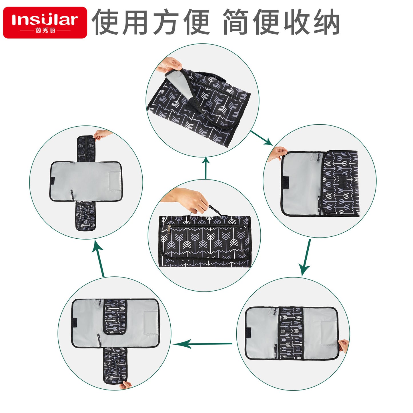 Yinxiuli Baby Outdoor Foldable Diaper Changing Mat Baby Travel Portable Diaper Pad Baby Diaper Pad