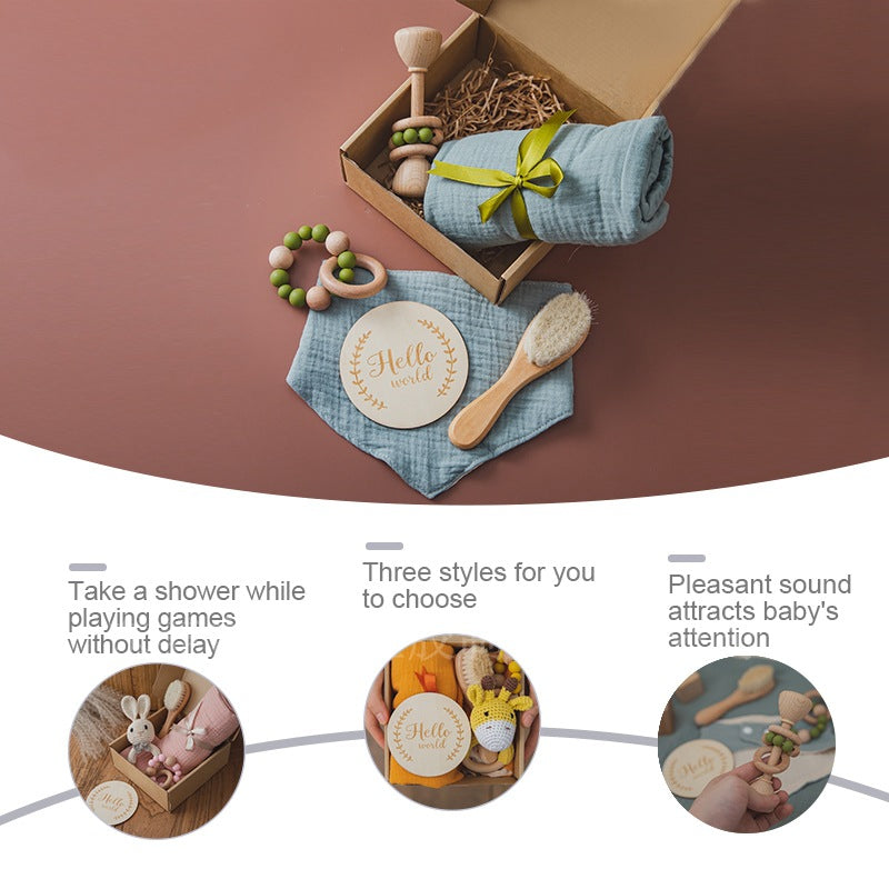 Cross-border baby bath toy set, baby chewable educational comfort toys, newborn gift box