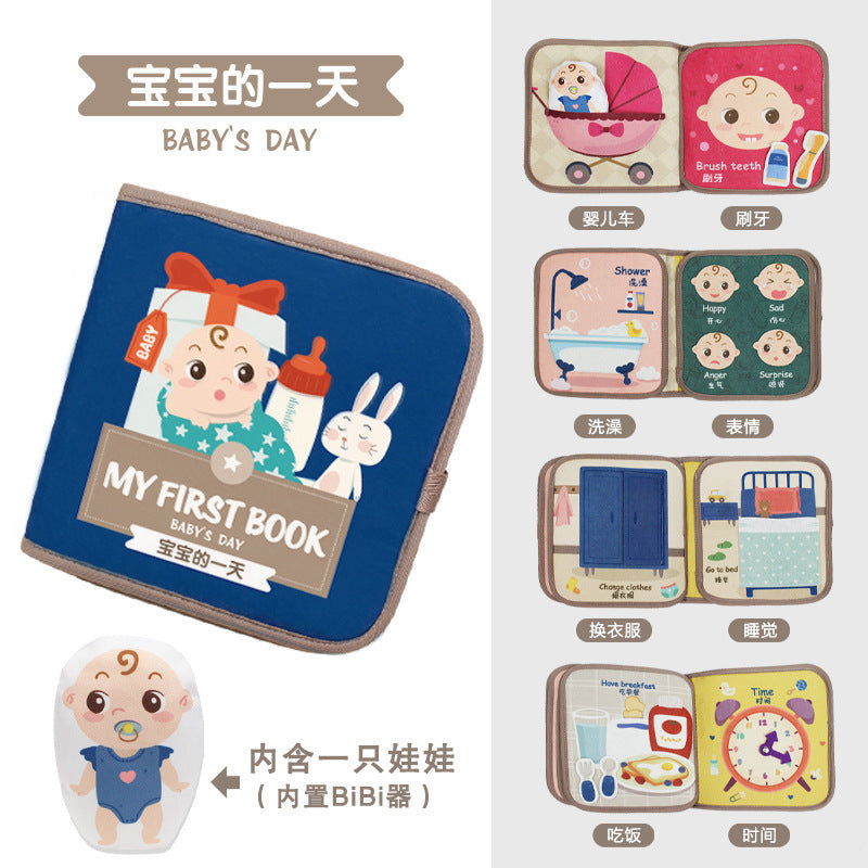 Baby Velcro Quiet Hand-tear Book Baby Early Education Three-dimensional Tear Book 0-1 Years Old Toy Baby Early Education Enlightenment