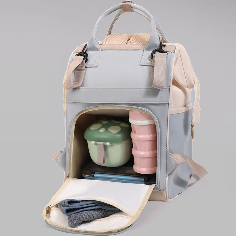 New large size mommy bag with upper and lower layers, multifunctional fashionable mother and baby bag, dry and wet separation, large opening mommy bag