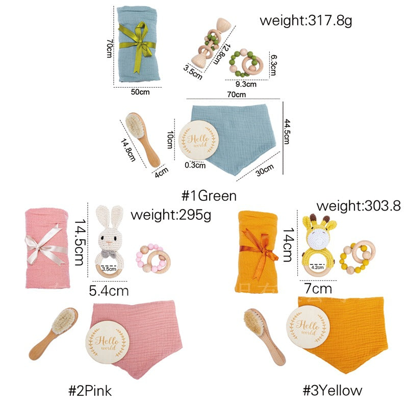 Cross-border baby bath toy set, baby chewable educational comfort toys, newborn gift box