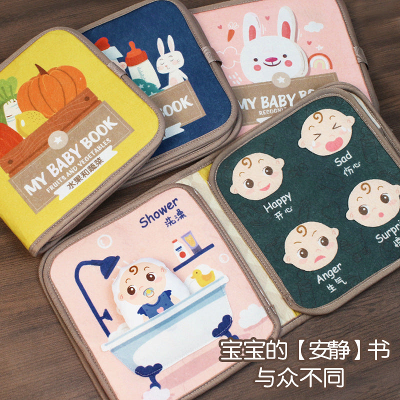 Baby Velcro Quiet Hand-tear Book Baby Early Education Three-dimensional Tear Book 0-1 Years Old Toy Baby Early Education Enlightenment