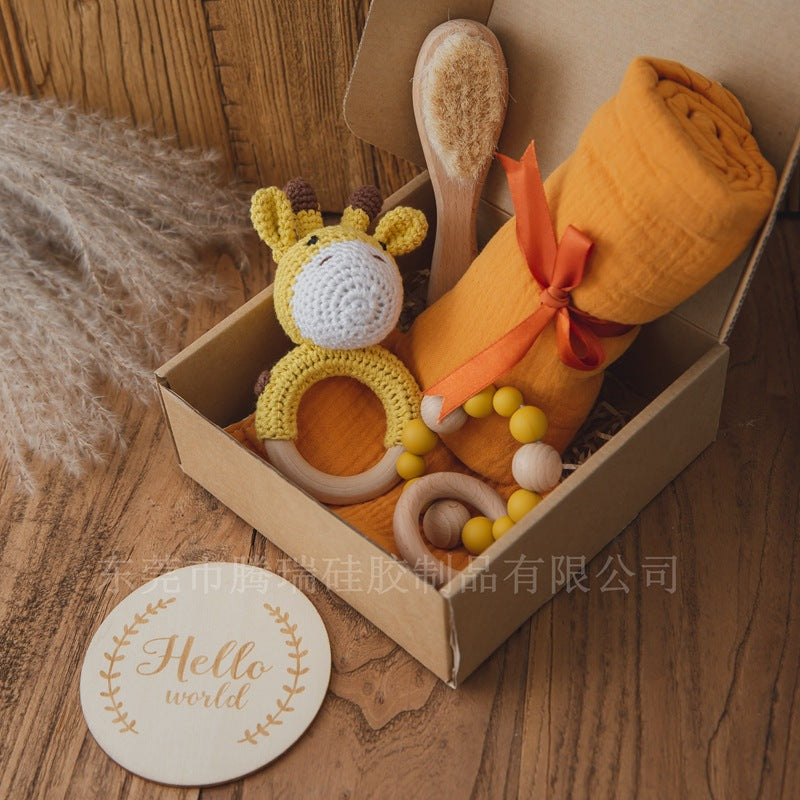 Cross-border baby bath toy set, baby chewable educational comfort toys, newborn gift box