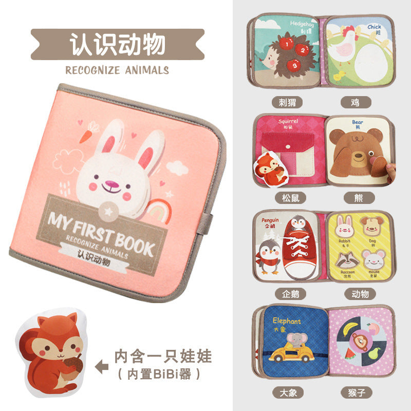 Baby Velcro Quiet Hand-tear Book Baby Early Education Three-dimensional Tear Book 0-1 Years Old Toy Baby Early Education Enlightenment