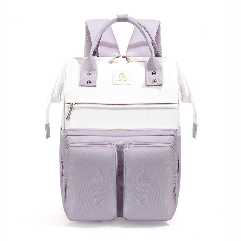 New large size mommy bag with upper and lower layers, multifunctional fashionable mother and baby bag, dry and wet separation, large opening mommy bag