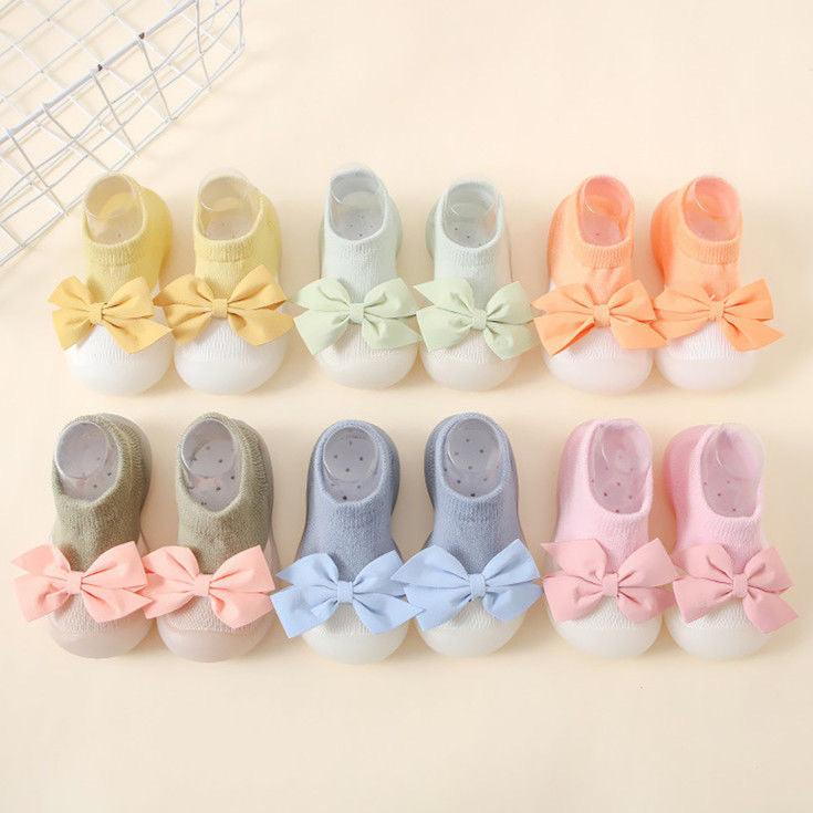 2025 new spring and summer bowknot baby cute girl princess style baby socks shoes baby toddler shoes