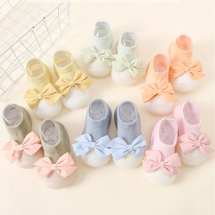 2025 new spring and summer bowknot baby cute girl princess style baby socks shoes baby toddler shoes