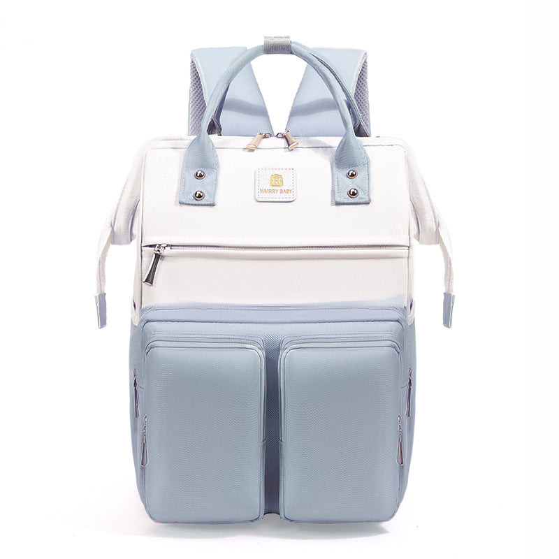 New large size mommy bag with upper and lower layers, multifunctional fashionable mother and baby bag, dry and wet separation, large opening mommy bag