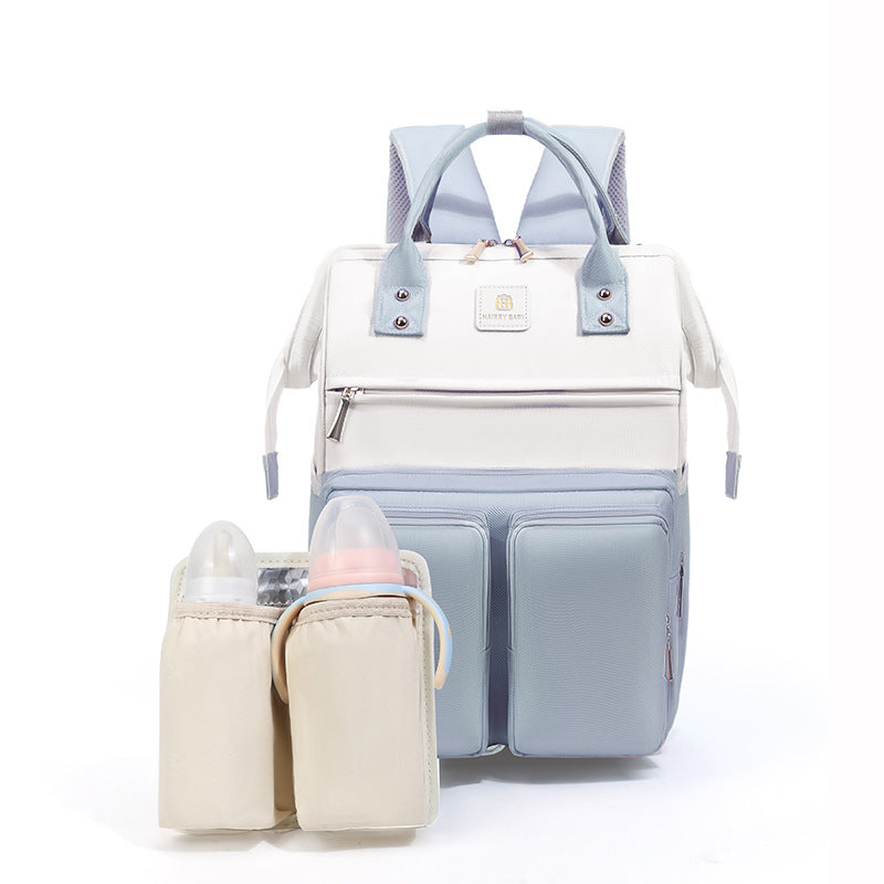 New large size mommy bag with upper and lower layers, multifunctional fashionable mother and baby bag, dry and wet separation, large opening mommy bag