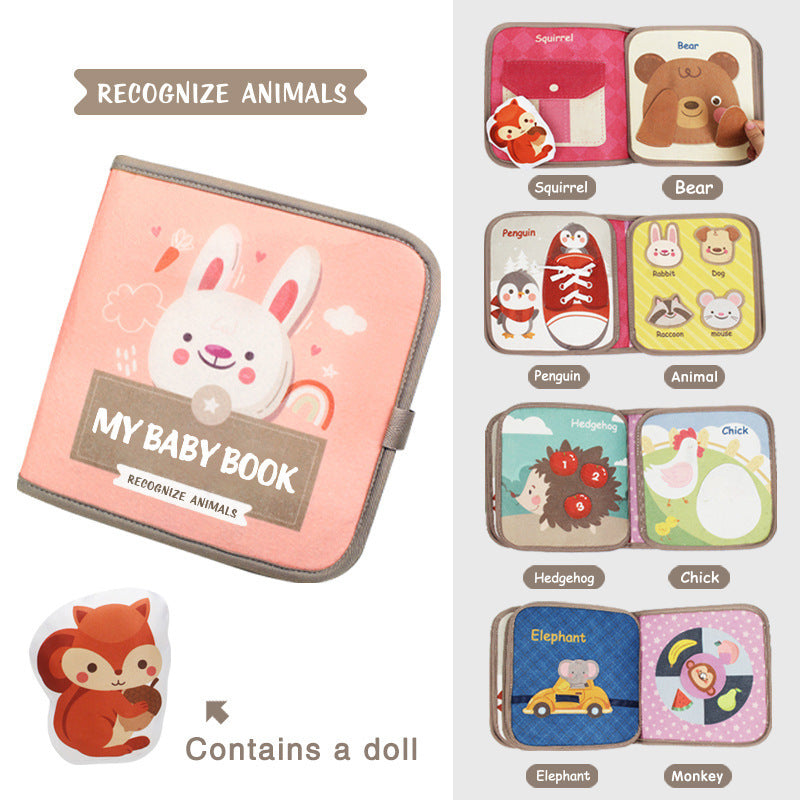 Baby Velcro Quiet Hand-tear Book Baby Early Education Three-dimensional Tear Book 0-1 Years Old Toy Baby Early Education Enlightenment